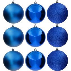 VESTIAMO CASA GRAN NATALE - Palle di Natale blu mix diametro 10cm - set 9 pezzi