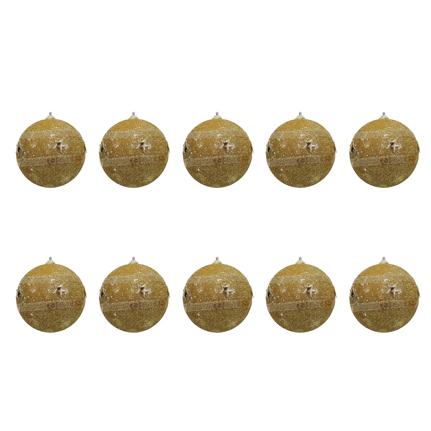 VESTIAMO CASA GRAN NATALE - Palle di Natale Oro con Glitter diametro 6 cm - set 10 pezzi