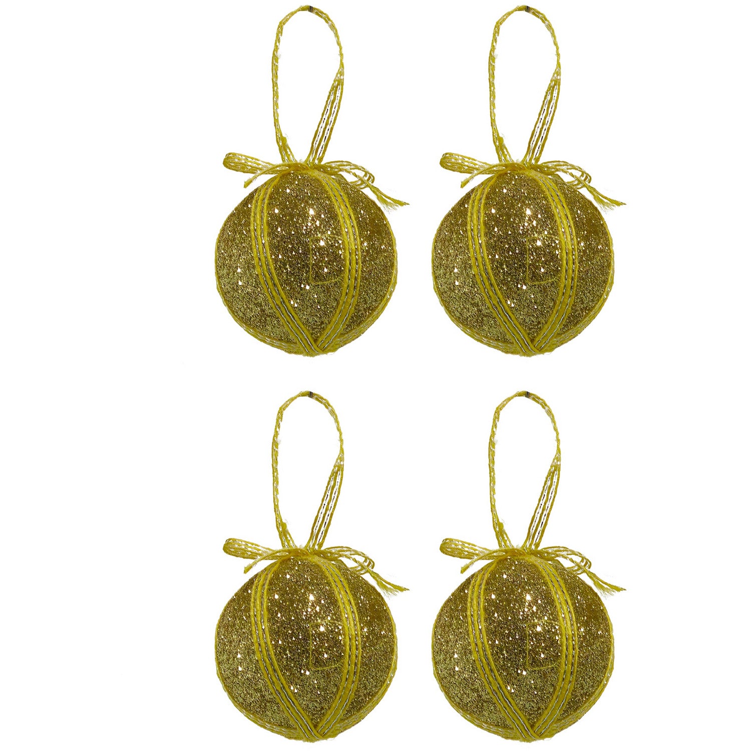 VESTIAMO CASA GRAN NATALE - Palle di Natale Oro con Glitter diametro 10 cm - set 4 pezzi