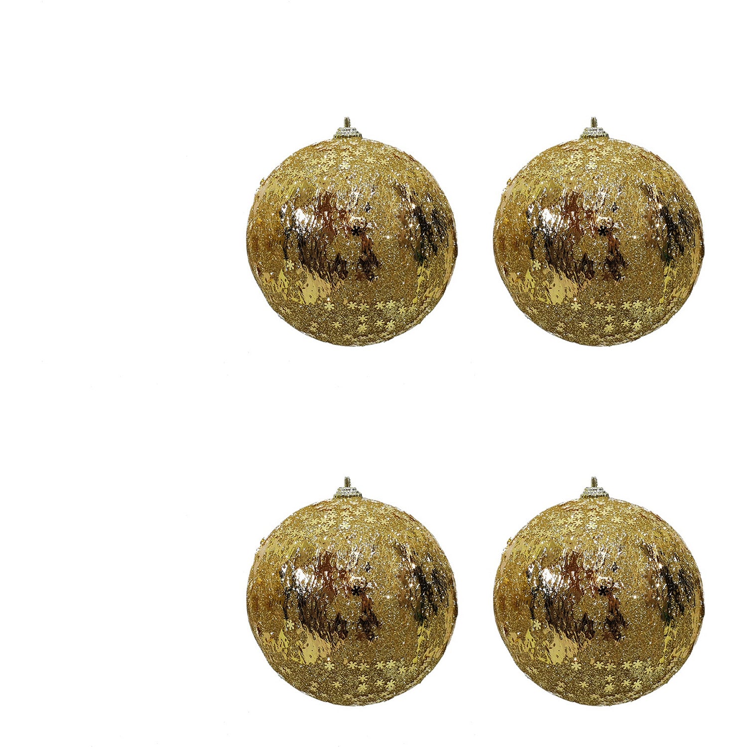 VESTIAMO CASA GRAN NATALE - Palle di Natale Oro con Glitter diametro 10 cm - set 4 pezzi