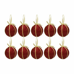 VESTIAMO CASA GRAN NATALE - Palle di Natale colore rosso e oro diametro 6 cm - set 10 pezzi