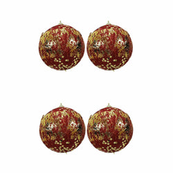 VESTIAMO CASA GRAN NATALE - Palle di Natale colore rosso e oro diametro 10 cm - set 4 pezzi