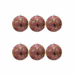 VESTIAMO CASA GRAN NATALE - Palle di Natale colore rosa e oro diametro 8 cm - set 6 pezzi