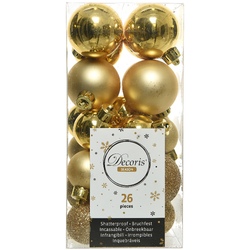 KEAMINGK - Palle di Natale oro mix diametro 3-4 cm - set 26 pezzi