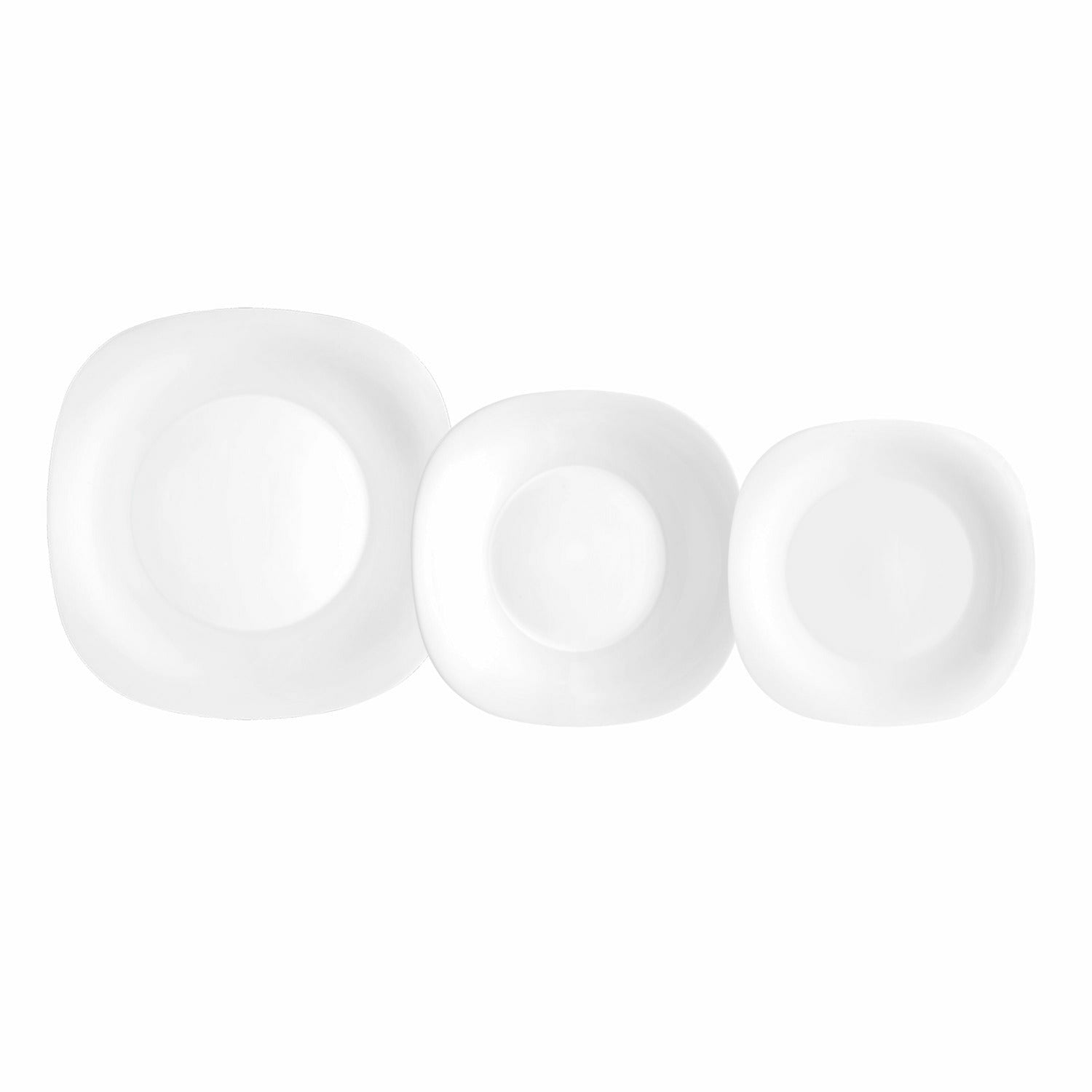 BORMIOLI - Servizio di piatti Parma in vetro opale 18 pezzi