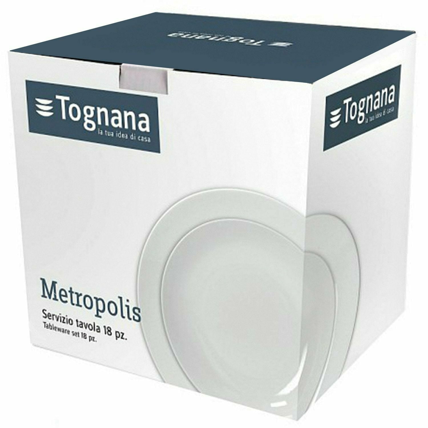 TOGNANA - Servizio di piatti in porcellana Linea Metropolis 18 pezzi