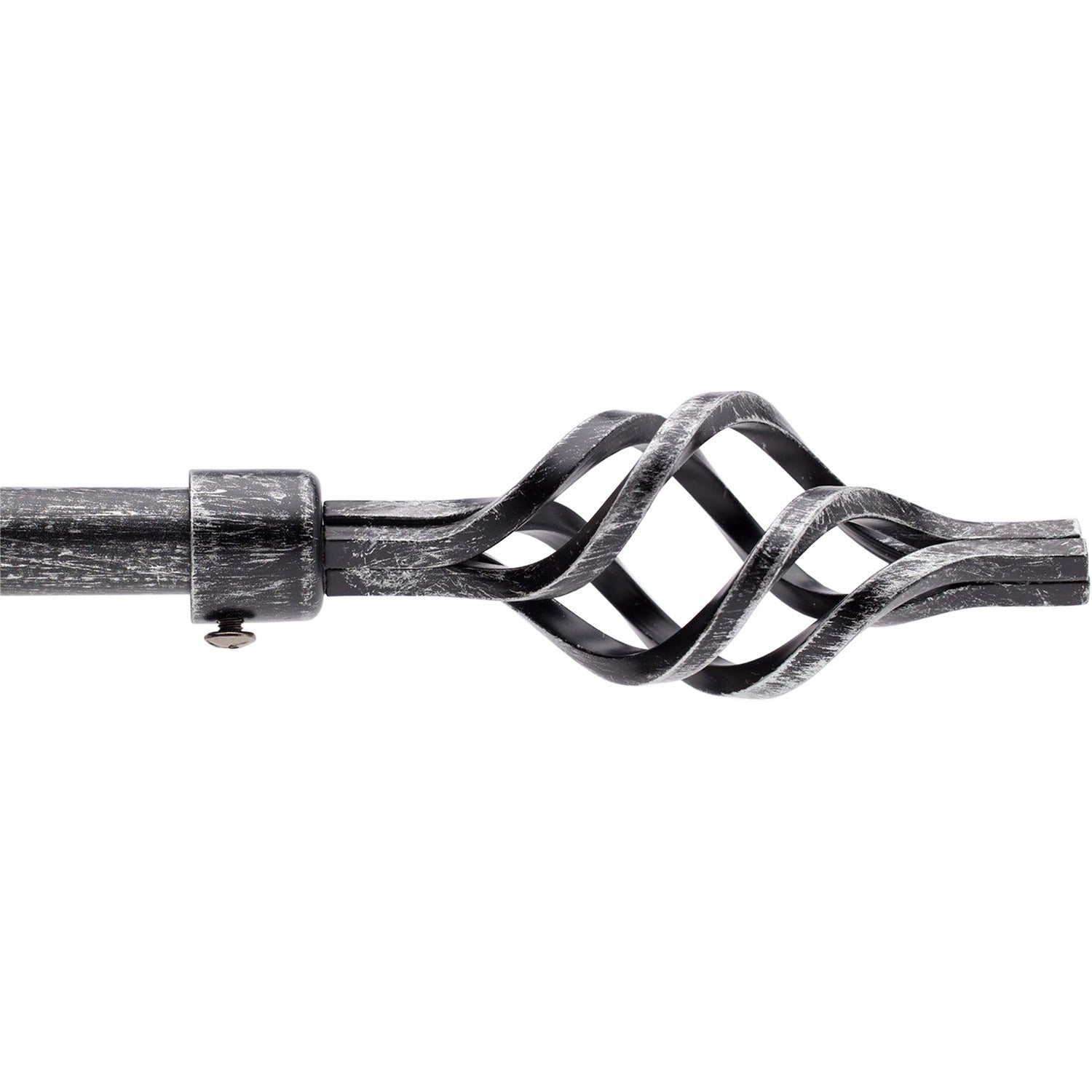 CARILLO HOME - Bastone tenda nero silver terminale Spirale Linea Oro - Estensibile da 110 a 200 cm