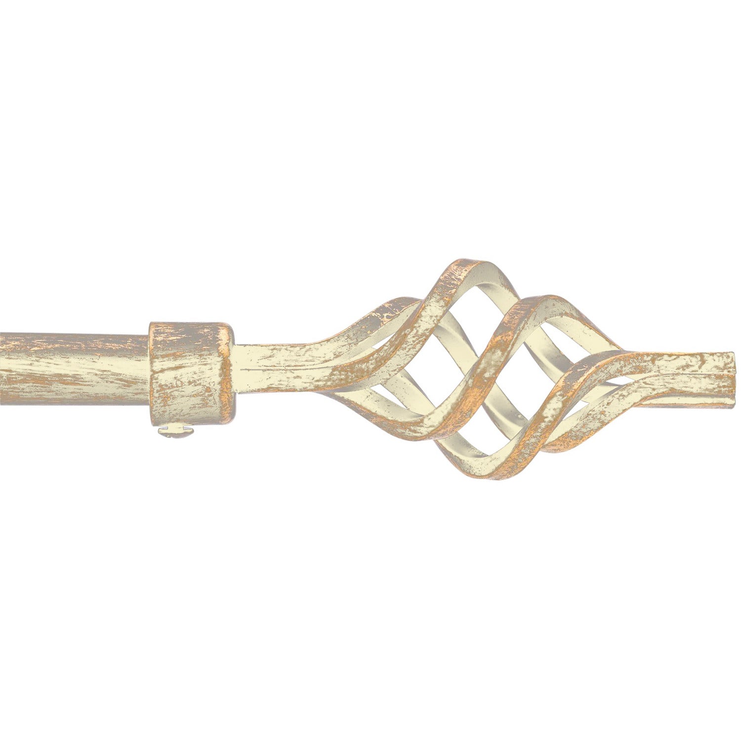 CARILLO HOME - Bastone tenda avorio oro terminale Spirale Linea Oro - Estensibile da 110 a 200 cm