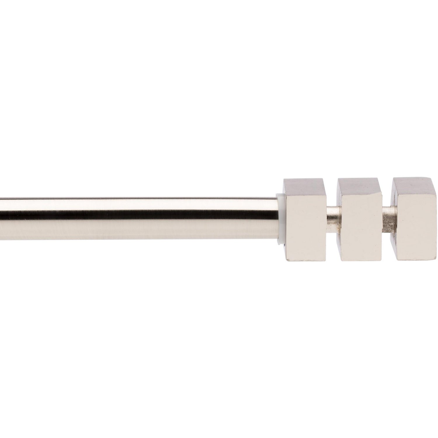 CARILLO HOME - Bastone tenda acciaio satinato terminale Quadro Linea Oro - Estensibile da 110 a 200 cm