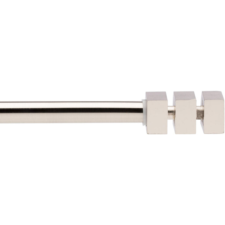 CARILLO HOME - Bastone tenda acciaio satinato terminale Quadro Linea Oro - Estensibile da 110 a 200 cm