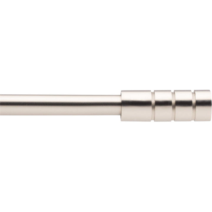 CARILLO HOME - Bastone tenda acciaio satinato terminale Tubo Rigato Linea Oro - Estensibile da 110 a 200 cm
