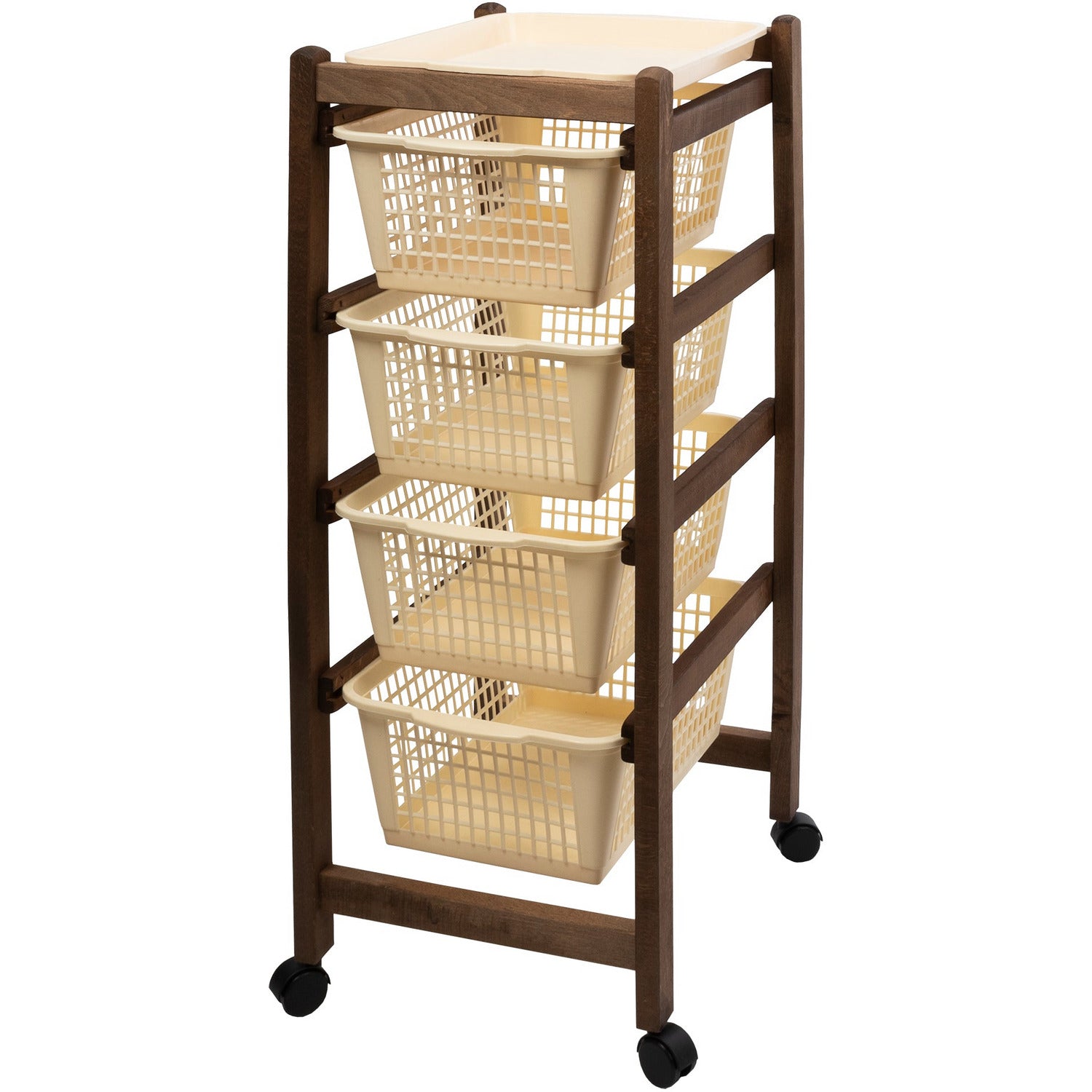 VESTIAMO CASA - Carrello multiuso Karry Easy 4 scomparti - h85x38x31 cm