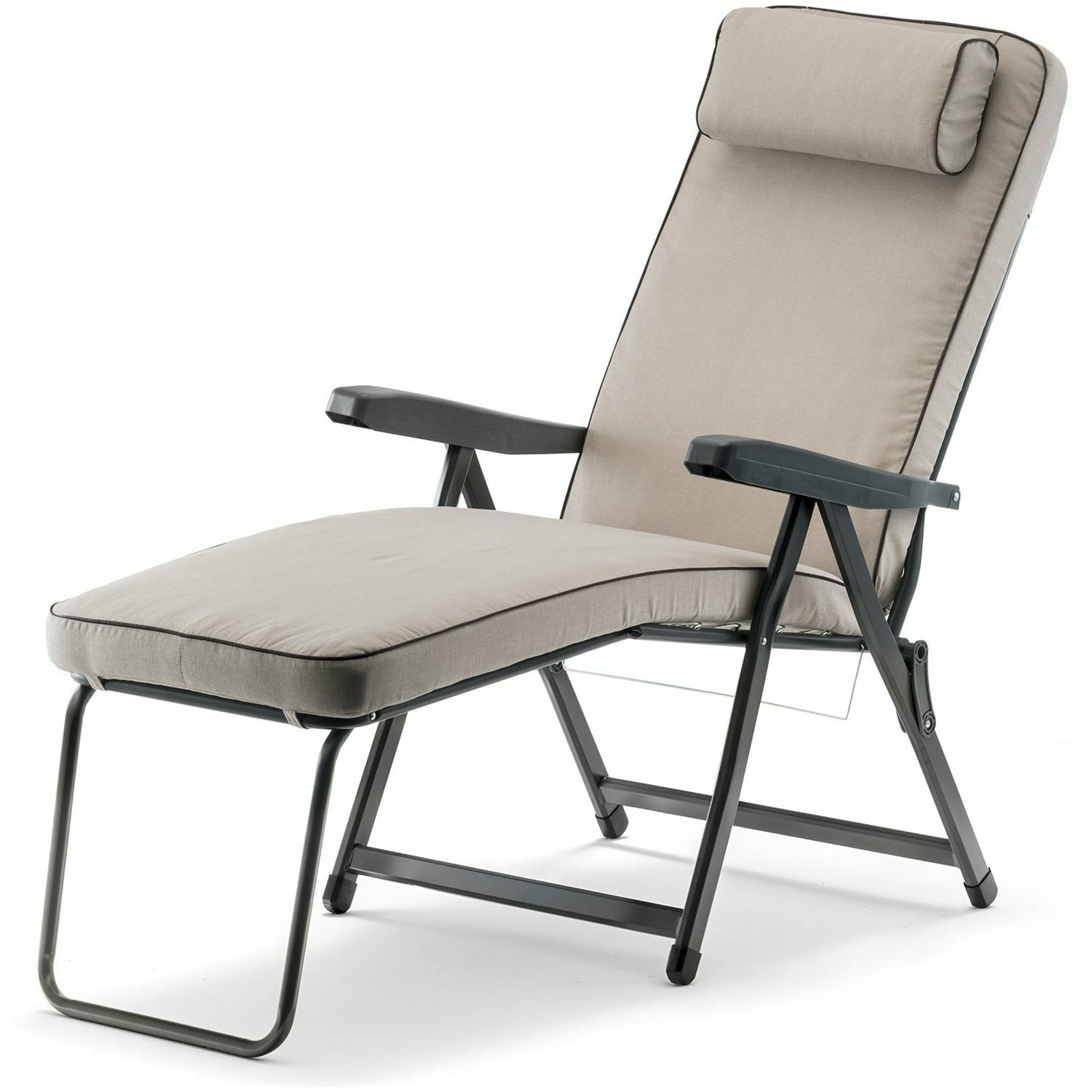 METAL FAR - Sdraio con braccioli Paradiso con cuscino e poggiapiedi - 183x60x39 cm