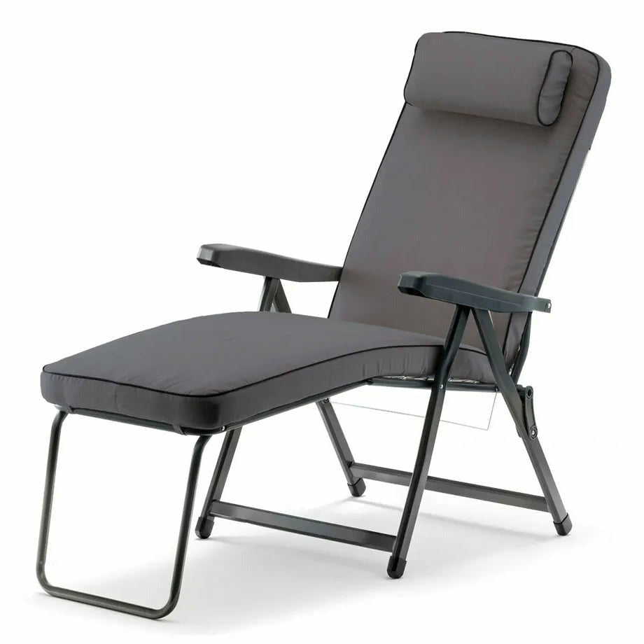 METAL FAR - Sdraio con braccioli Paradiso con cuscino e poggiapiedi - 183x60x39 cm