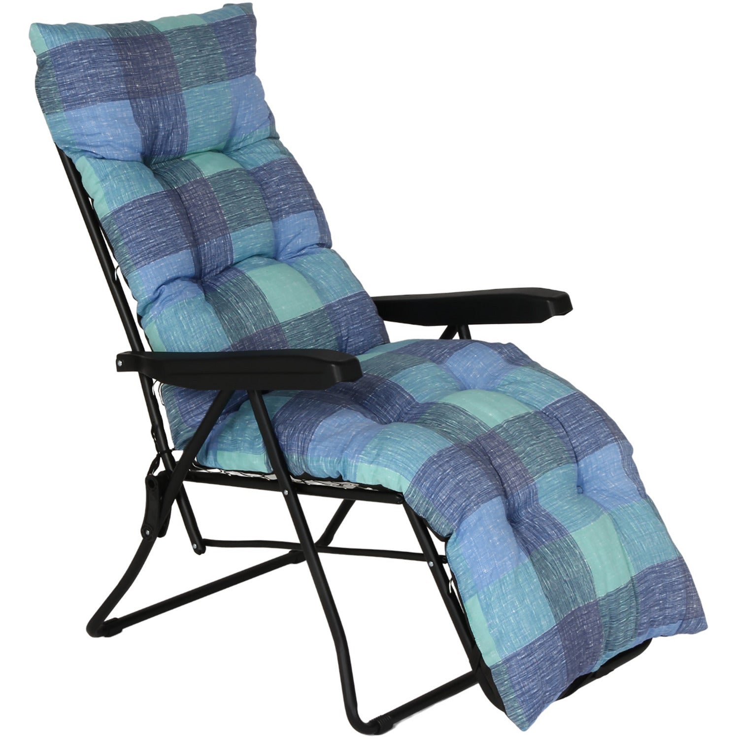 Sdraio Pieghevole Da Giardino Con Cuscino – Letto Da Campeggio 210x67x38 Cm, 6 Gambe, Portata 160 Kg, Regolabile