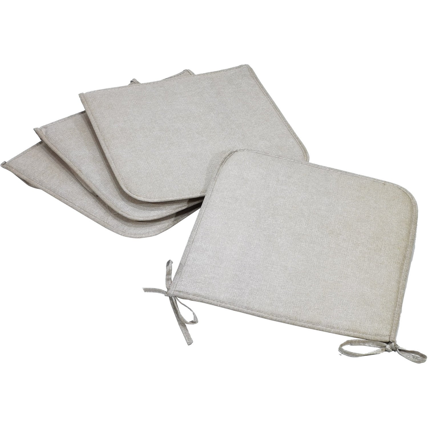 GEMITEX - Set 4 cuscini Panarea per sedia Tortora 39x39 cm