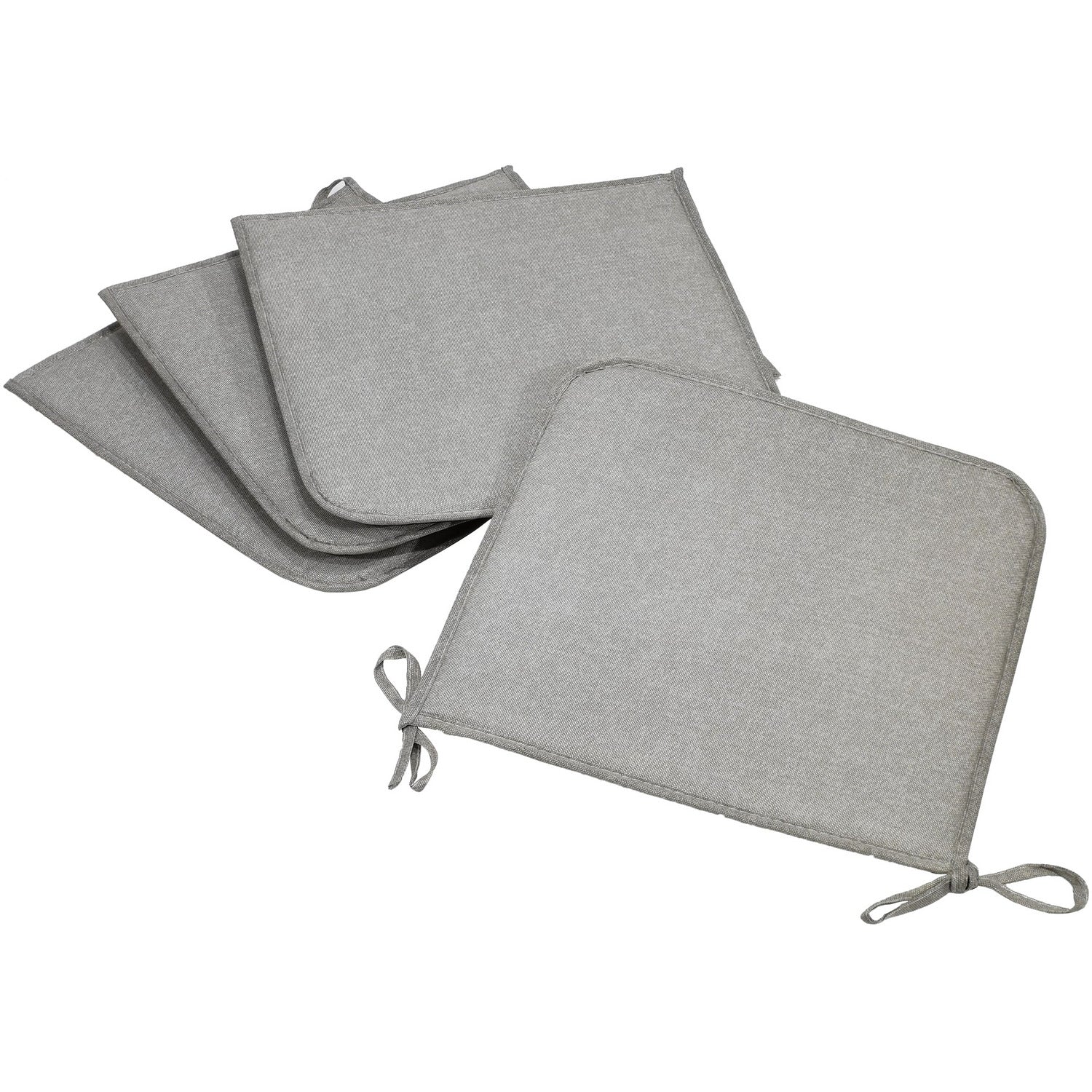 GEMITEX - Set 4 cuscini Panarea per sedia Grigio chiaro 39x39 cm