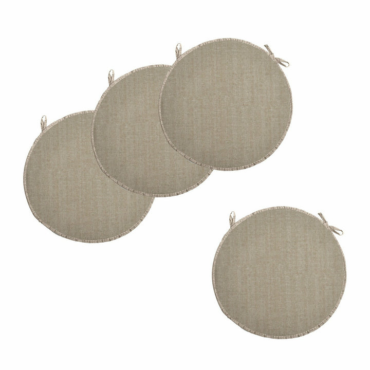 GEMITEX - Set 4 cuscini rotondi Panarea per sedia tortora diametro 39cm