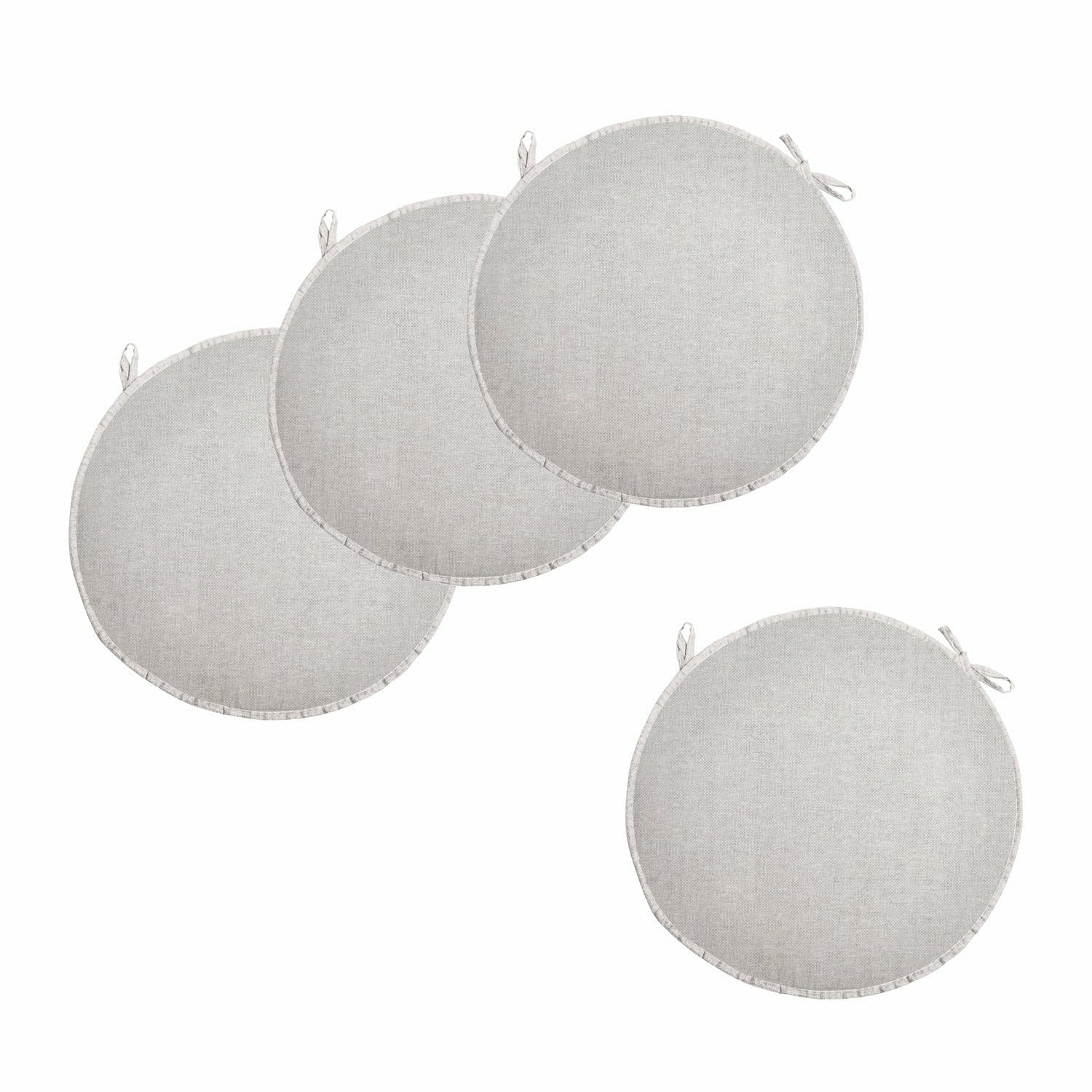 GEMITEX - Set 4 cuscini rotondi Panarea per sedia grigio chiaro diametro 39 cm