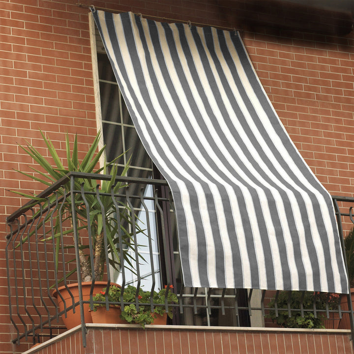 GEMITEX - Tenda da sole a caduta colore grigio e bianco - h290x150 cm