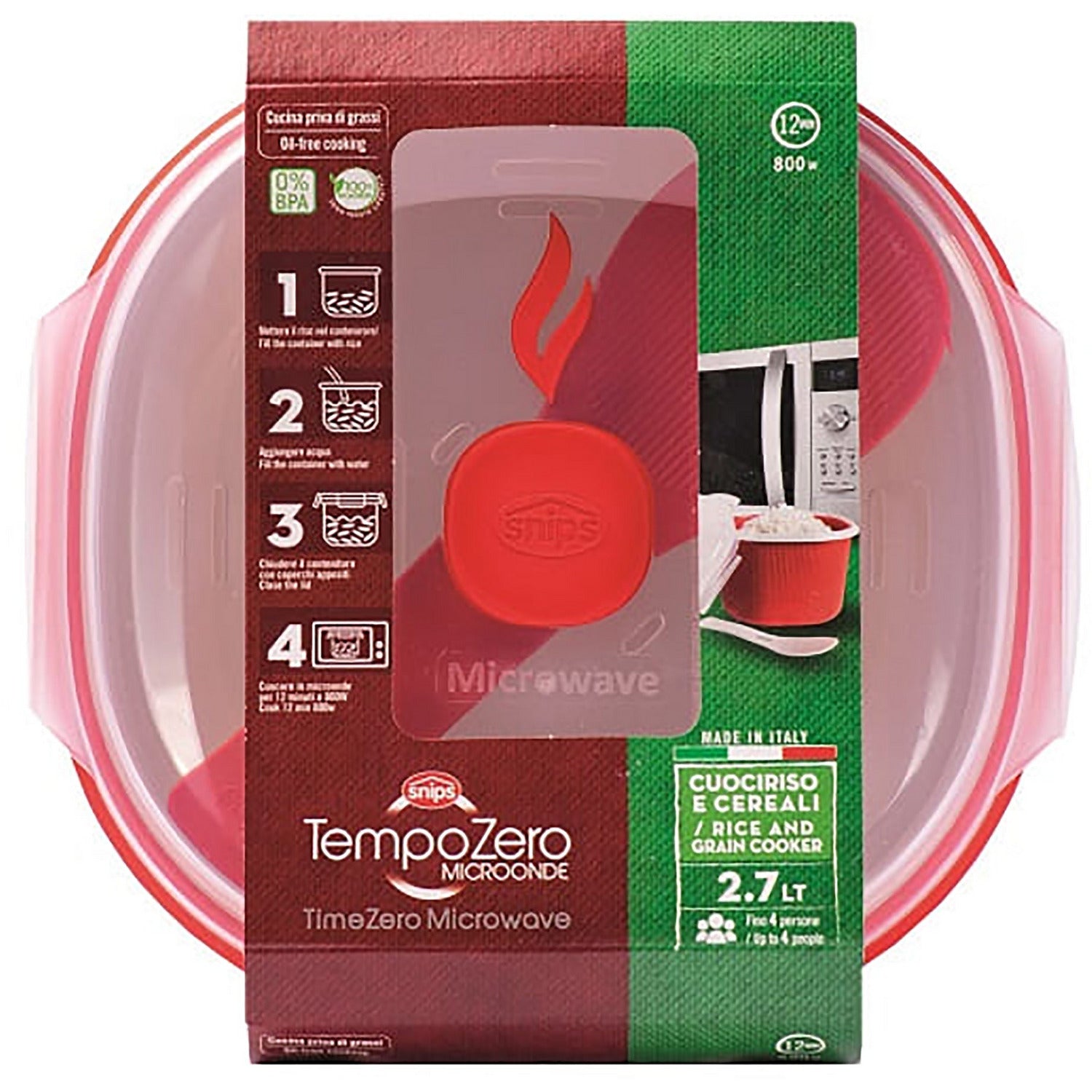 SNIPS - Cuoci Riso & Cereali TempoZero Microonde 2,7 litri