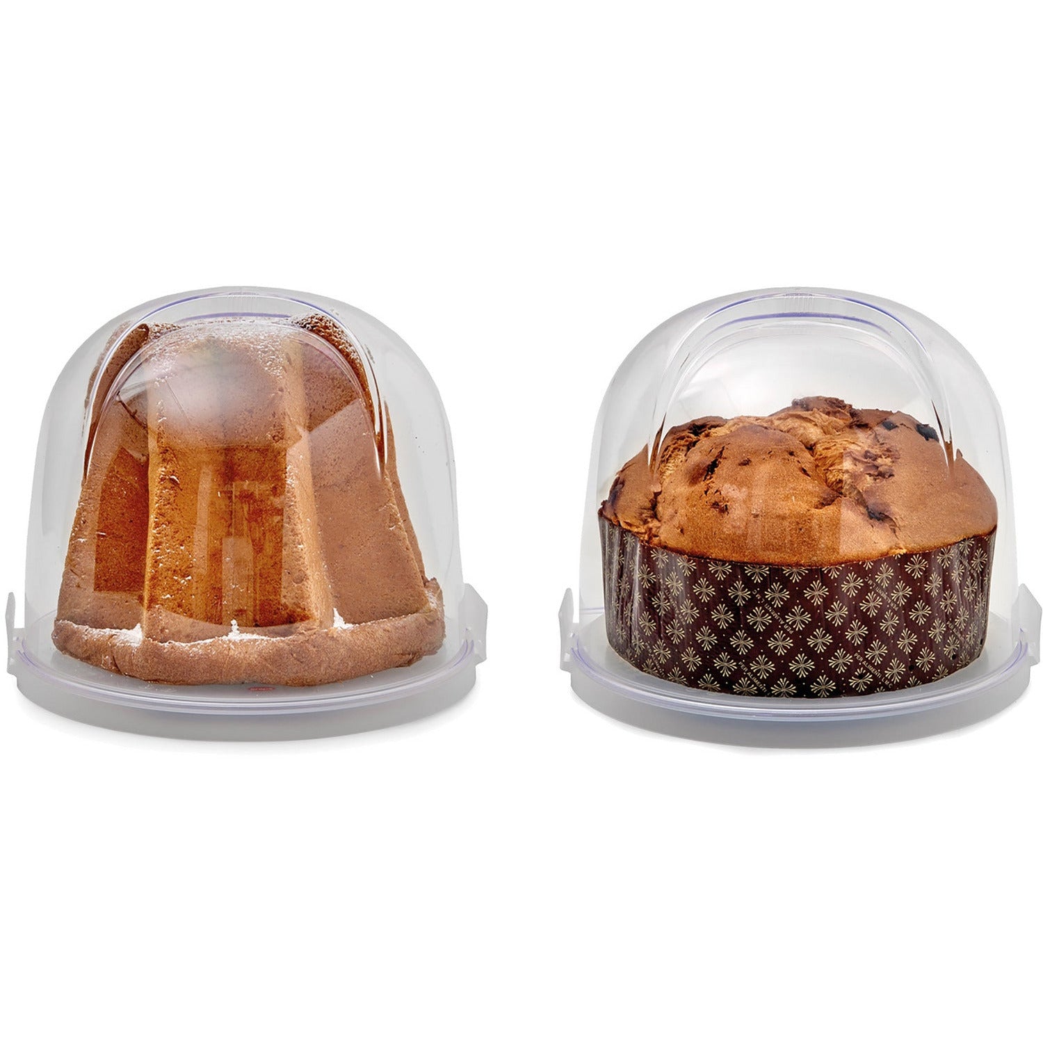 SNIPS - Porta Panettone e Pandoro in plastica con coperchio trasparente - h18 cm diametro 22 cm