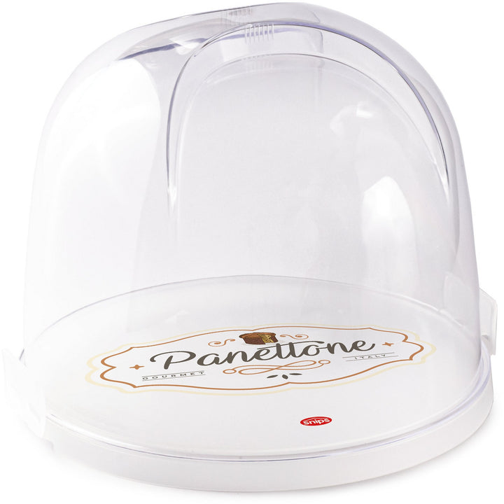 SNIPS - Porta Panettone e Pandoro in plastica con coperchio trasparente - h18 cm diametro 22 cm