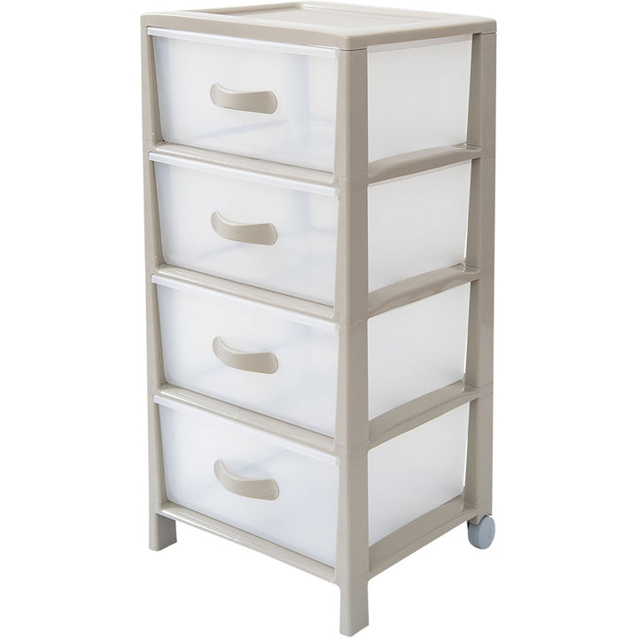BELLI E FORTI - Cassettiera Futura 4 cassetti tortora - h76x39,5x38 cm