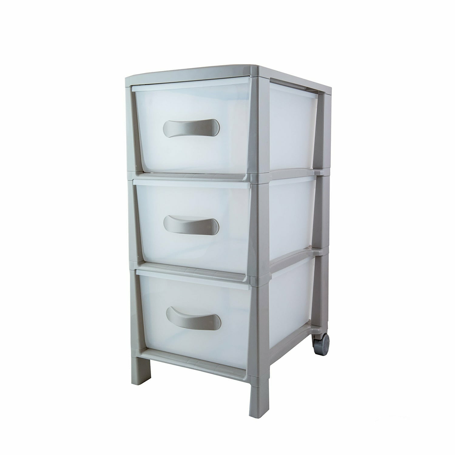 BELLI E FORTI - Cassettiera Futura Slim 3 cassetti tortora - h63x29,5x38 cm