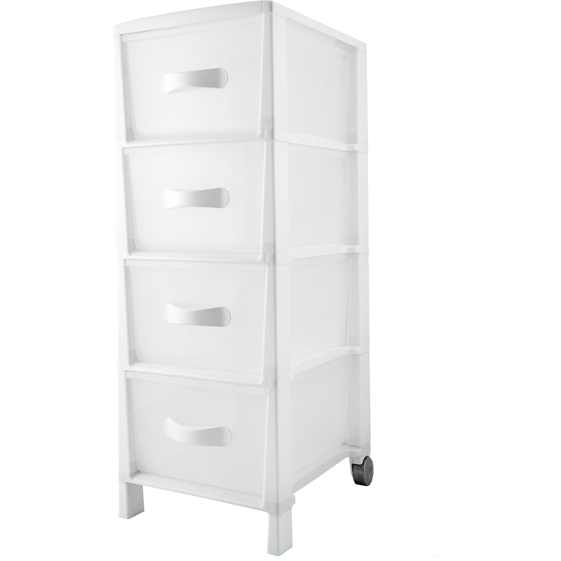 BELLI E FORTI - Cassettiera Futura Slim 4 cassetti bianca - h82x29,5x38 cm