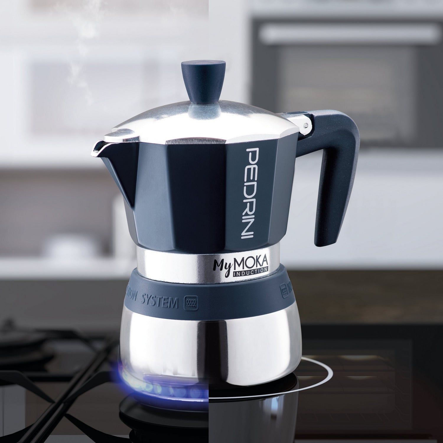 PEDRINI - Caffettiera MyMoka Induction 3 tazze - Compatibile con fondo ad induzione