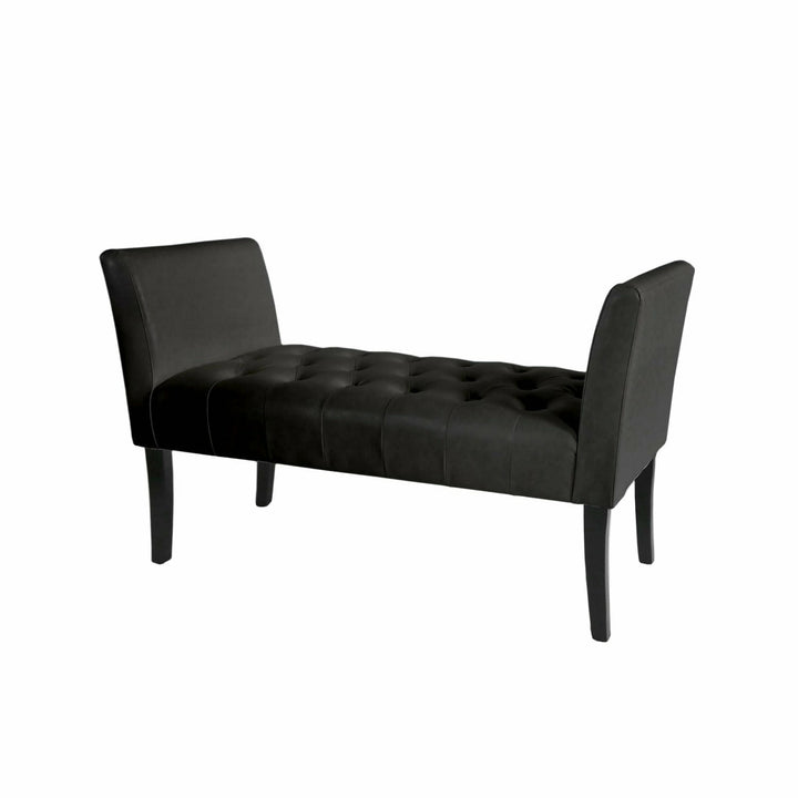 GICOS - Panca camera da letto in similpelle colore nero - h60x111x40 cm