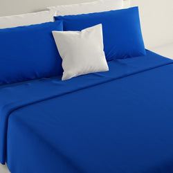 IRGE - Lenzuola Completo letto singolo Marta colore blu - 150x290 cm