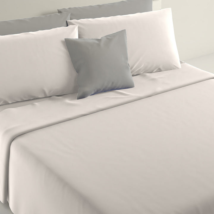 IRGE - Lenzuola Completo Letto 1 Piazza e mezza Marta Bianco 185x290 cm
