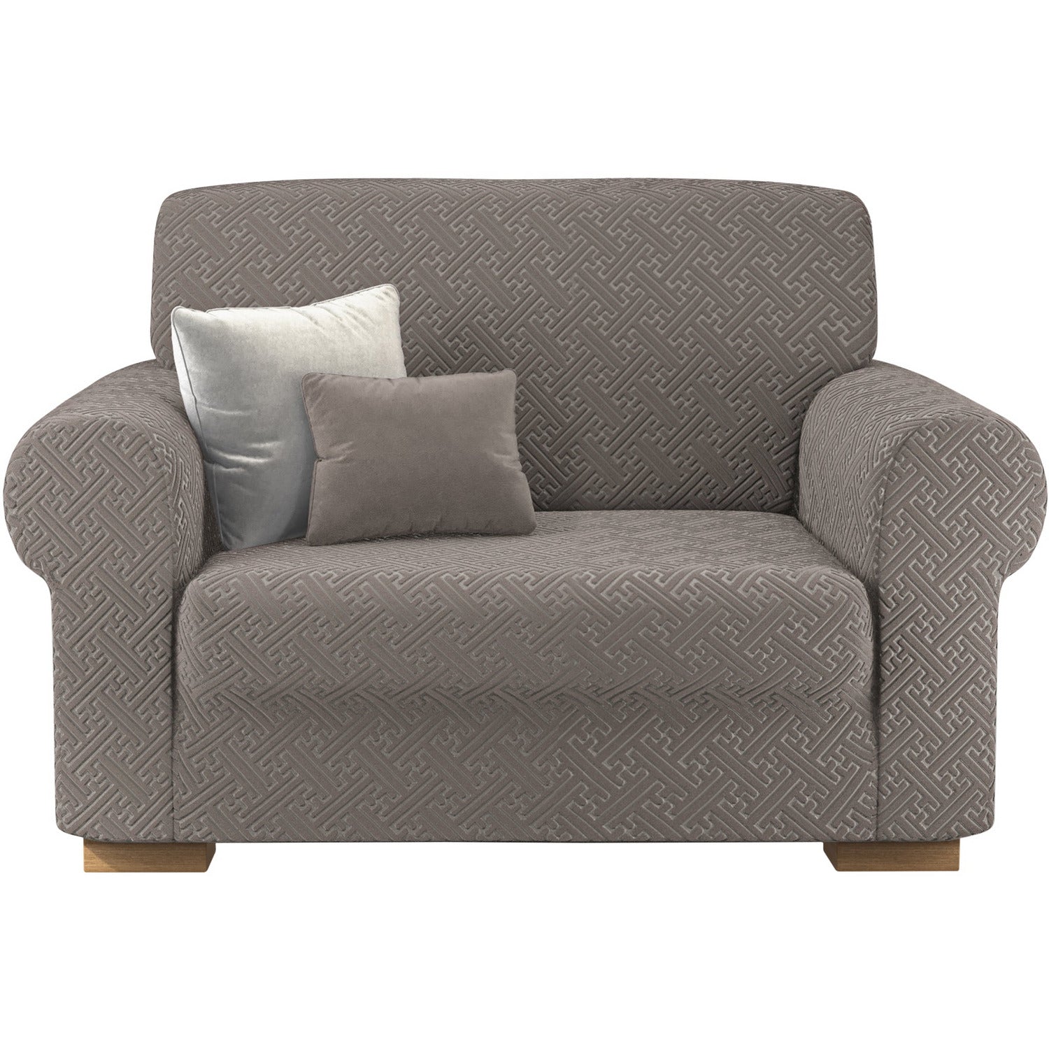 IRGE - Copripoltrona Bonton in tessuto bielastico Tortora - Estendibile fino a 115 cm