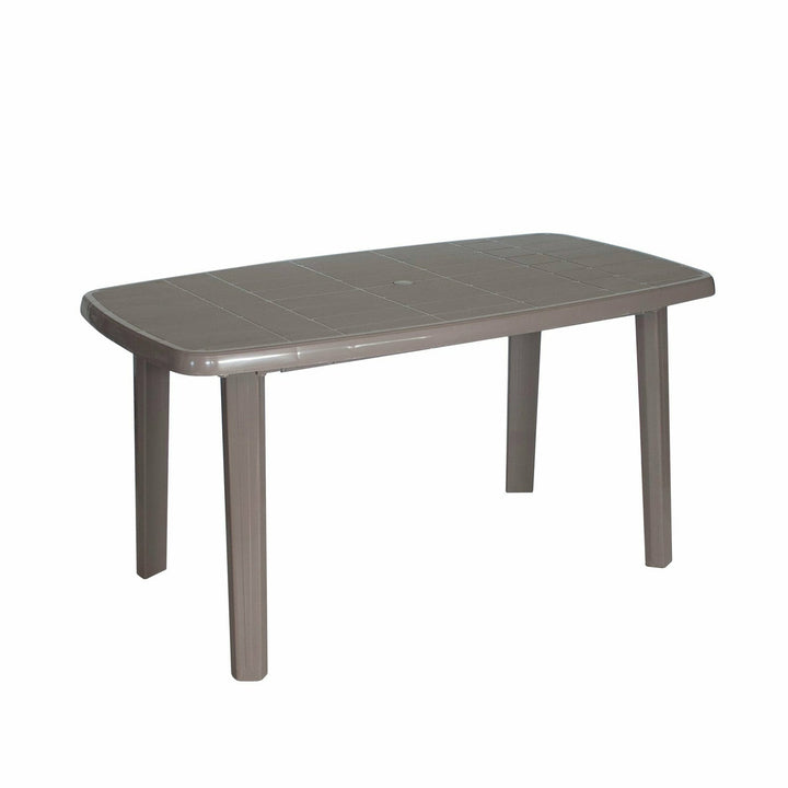 ARETA - Tavolo da giardino rettangolare in resina tortora Sorrento - 140x80 cm