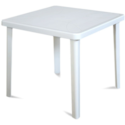 ARETA - Tavolo da giardino quadrato in resina bianco Nettuno - h72x80x80 cm
