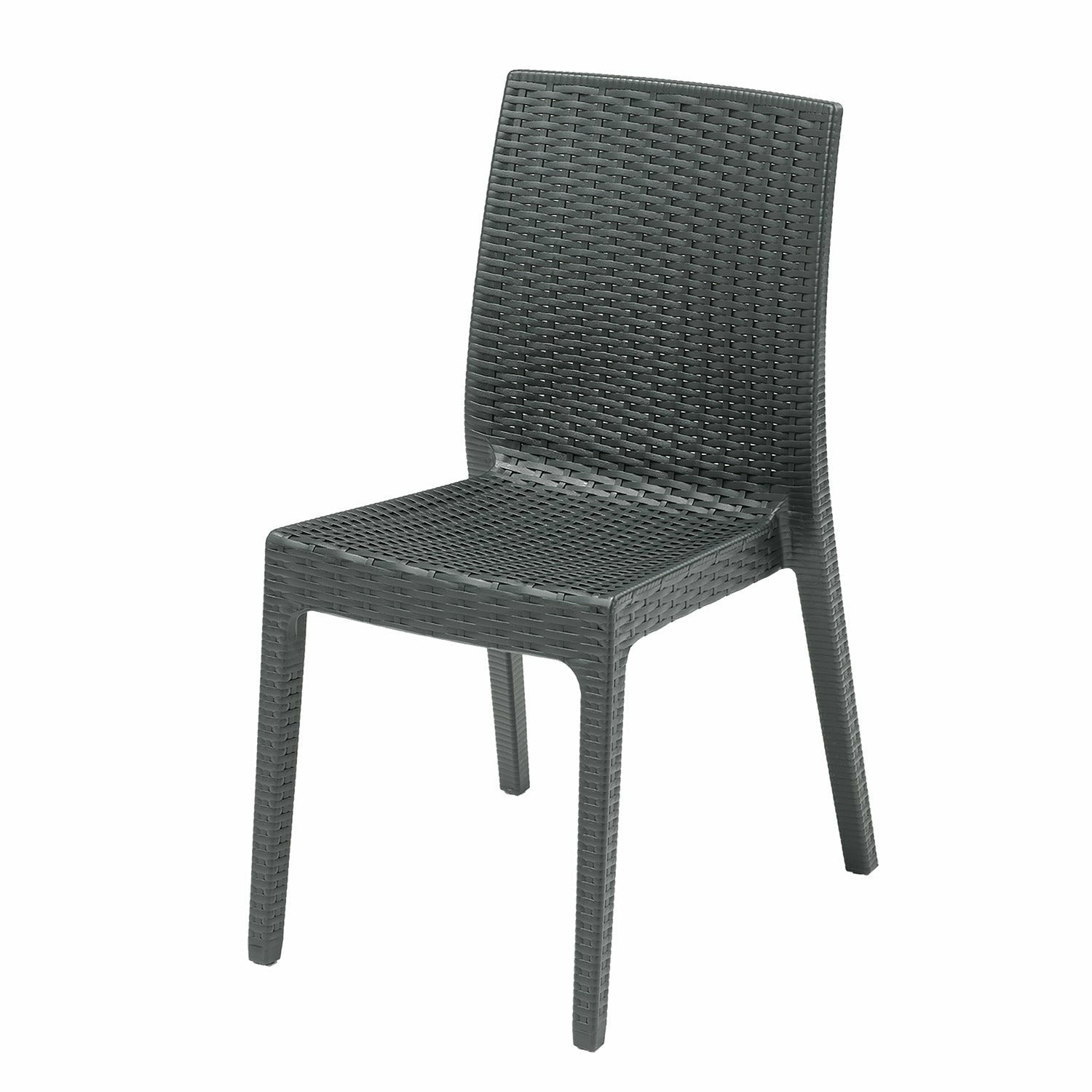 ARETA - Sedia da giardino Selene Antracite Linea Rattan - h85x55x46 cm