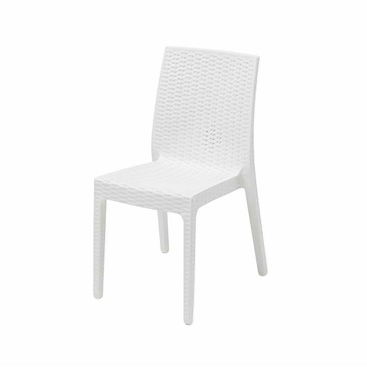 ARETA - Sedia da giardino Selene Bianca Linea Rattan - h85x55x46 cm