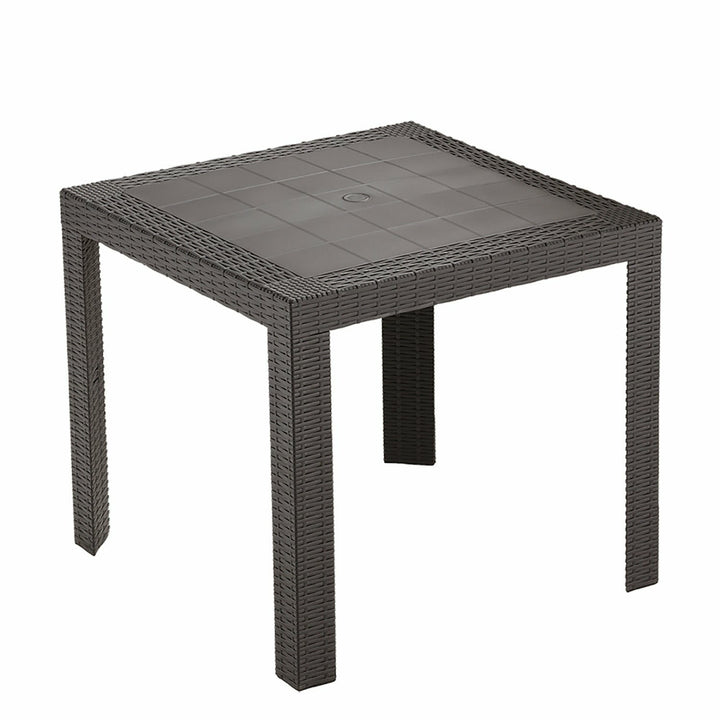 Tavolino Da Giardino In Plastica Effetto Rattan - Bianco, 40x60x47 Cm, Per Esterni - Foto 7