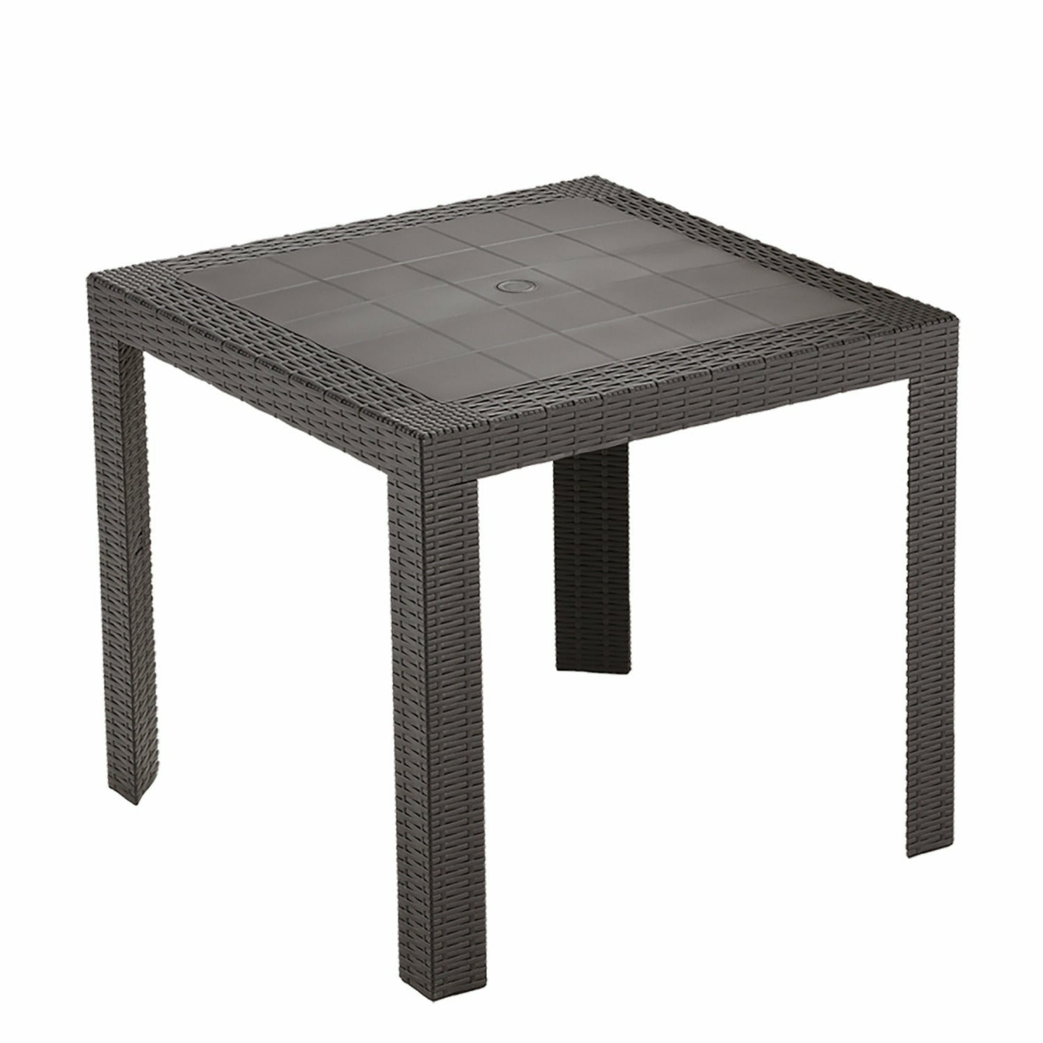ARETA - Tavolo da giardino Quadrato Saturno Espresso Linea Rattan - h72x80x80 cm