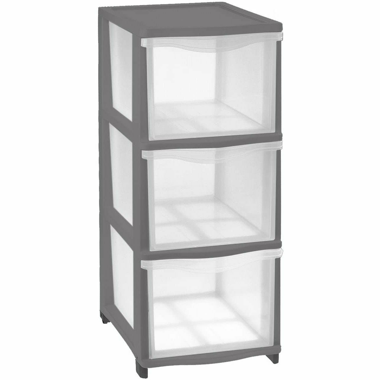 TONTARELLI - Cassettiera 3 cassetti Cover Line colore grafite -  h63x26,8x37 cm