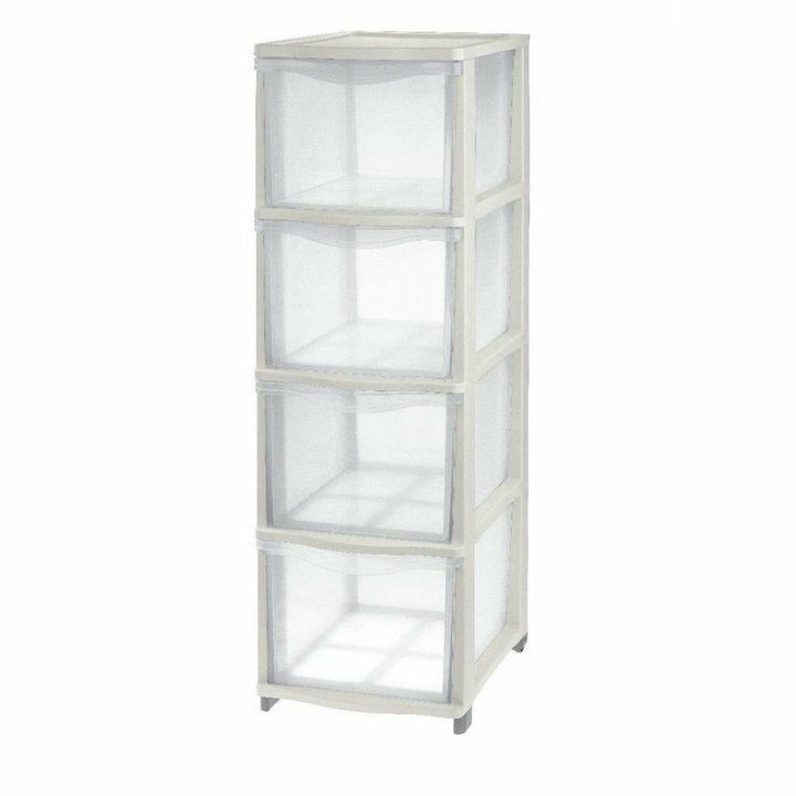 TONTARELLI - Cassettiera 4 cassetti Cover Line color panna -  h82,7x26,8x37 cm