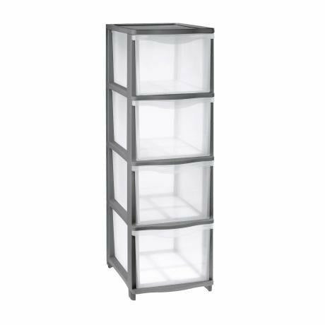 TONTARELLI - Cassettiera 4 cassetti Cover Line color grafite - h82,7x26,8x37 cm