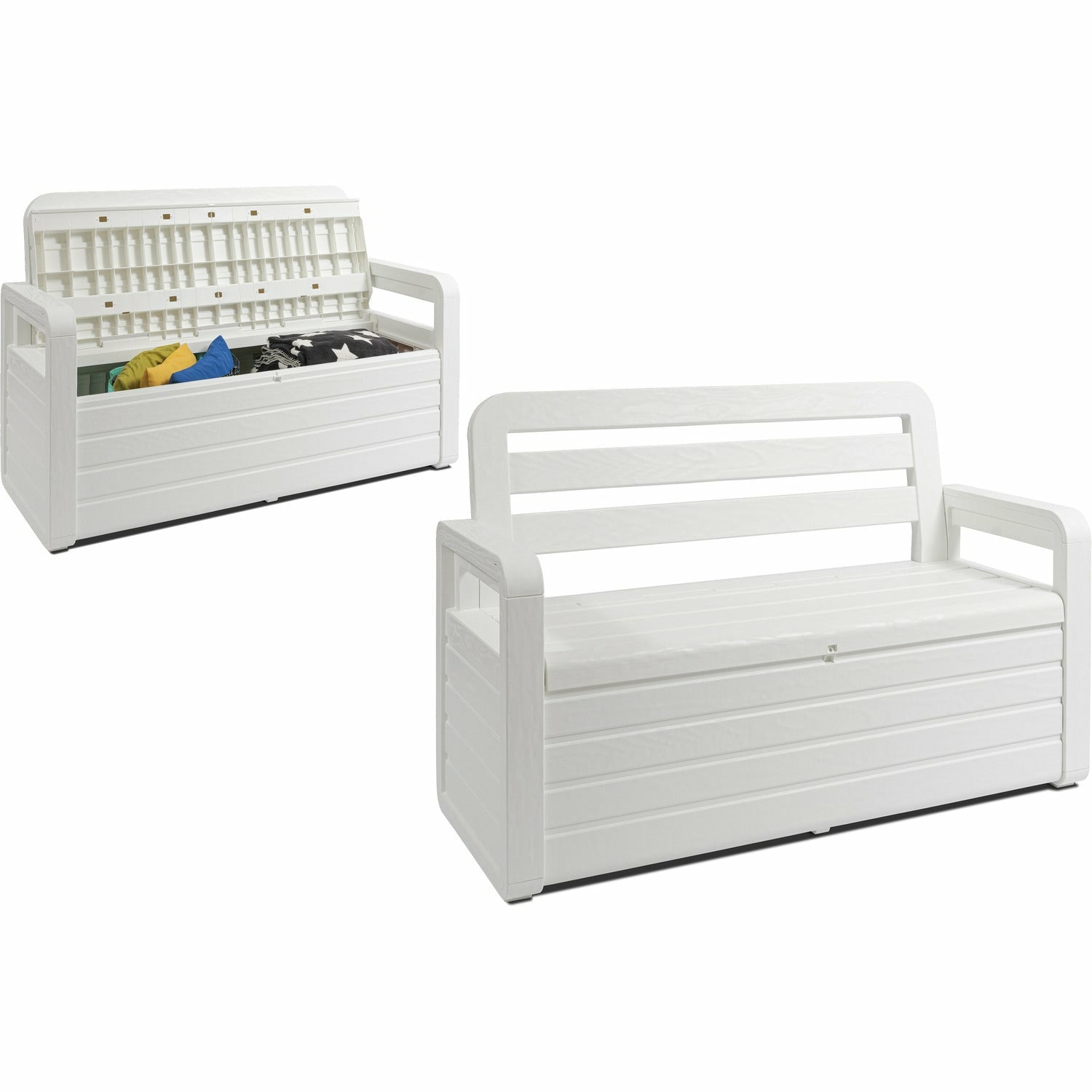 TOOMAX - Cassapanca con seduta 2 posti e vano interno da 263 litri bianca