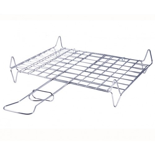 MACA - Graticola bombata in filo cromato con piedi 40x45 cm