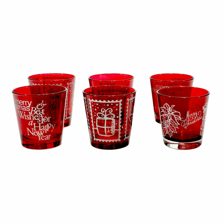 GUSTO CASA - Bicchieri in vetro con decoro natalizio 27 cl - 6 pezzi
