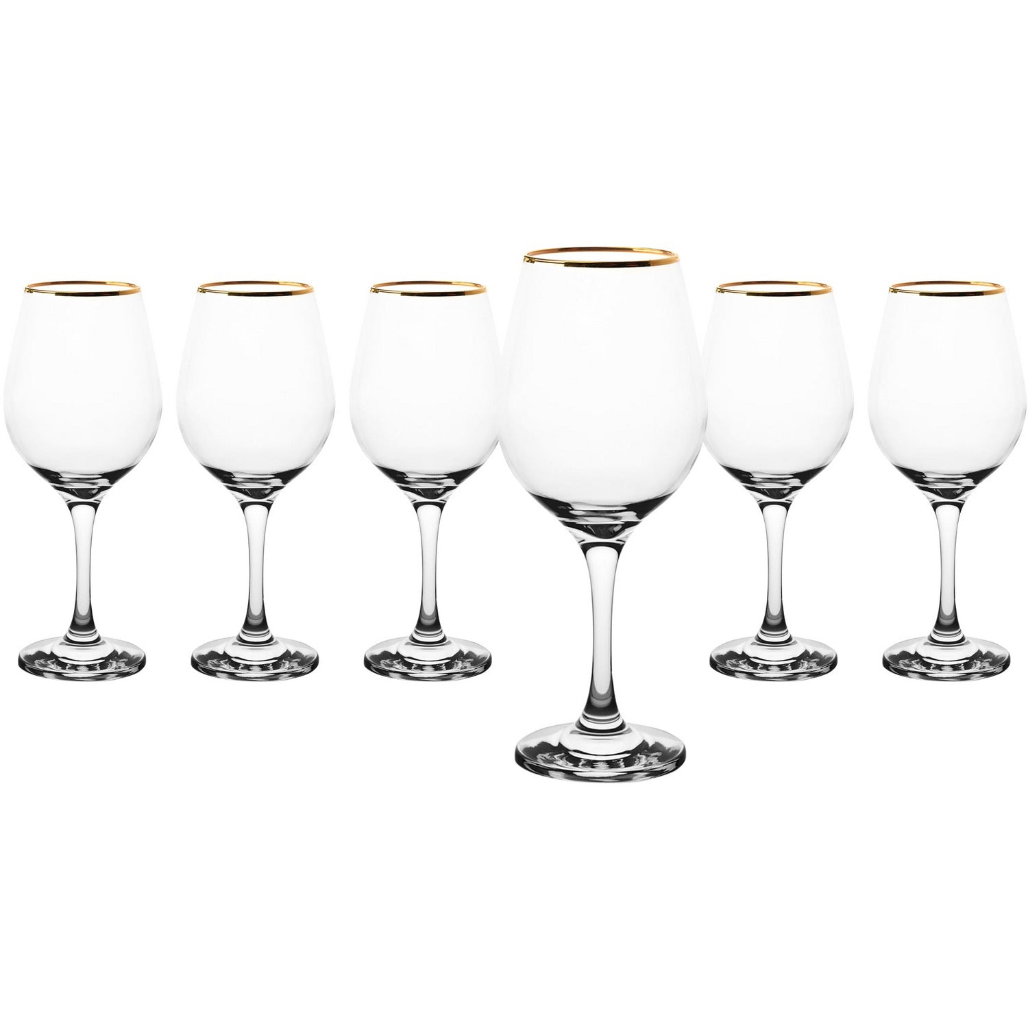 PASABAHCE - Calici in vetro Amber Golden bordo oro 46 cl - set 6 pezzi
