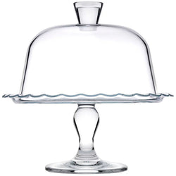 PASABAHCE - Alzata in vetro porta dessert con campana - diametro 26 cm