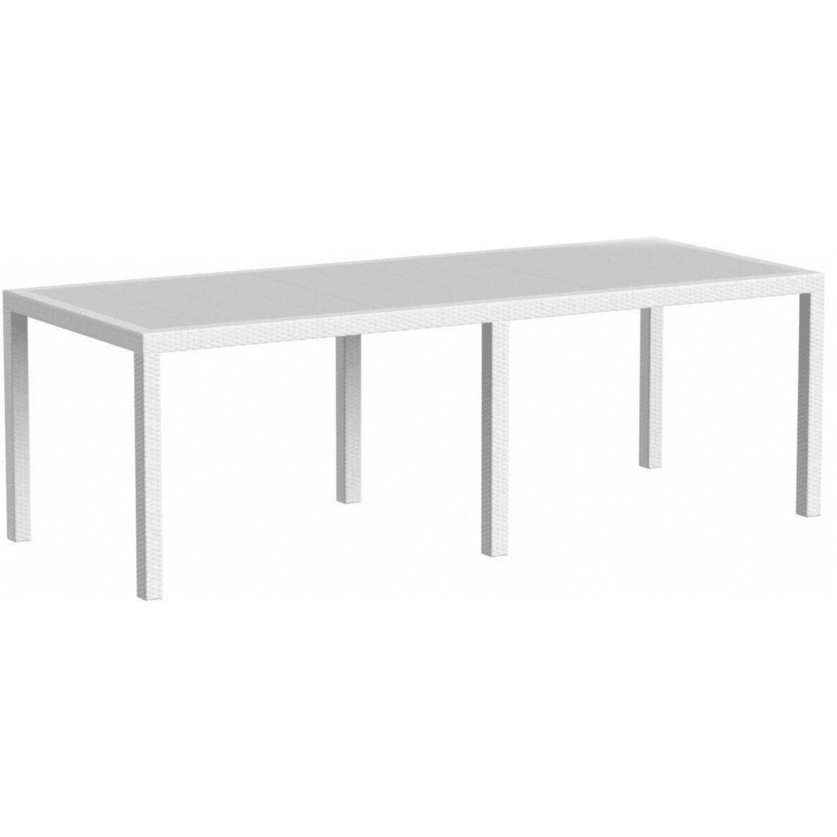 PROGARDEN - Tavolo da giardino allungabile rattan bianco Queen - h72x150/220x90 cm